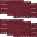 Artoid Mode Red Farmhouse Woven Rustic Hollow Placemats Set of 6,12x18 Inch Seasonal Holiday Table Mats Party Kitchen Dining Decoration