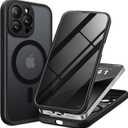 BERFY for iPhone 14 Pro Max Case, Compatible with MagSafe, Built-in Privacy Screen Protector and Camera Protection, Anti-Spy Full Body Shockproof Matte Phone Case for 14 Pro Max 6.7", Matte Black