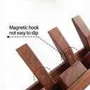 Mid Century Modern Wood Coat Rack Wall Mount with Shelf, 9 Hooks, Walnut