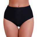 Halcurt Women's High Waisted Swim Bottoms Full Coverage Bikini Swimsuit Bottoms, Large