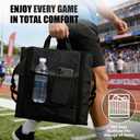 Lightweight Folding Stadium Seat Cushion with Backrest & Adjustable Straps, Portable Bleacher Seat for Sports, Camping, Hiking and Outdoor Events (Black)