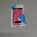 NITITOP Compatible with iPhone 15 Plus Case Cute Stylish Line Stripe Pattern Design for Women Girls Soft TPU Shockproof Full Camera Protective Phone Cover - Rose Red