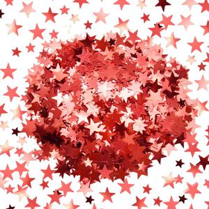 Yosawa 60g/2.1oz Foil Star Confetti Glitter Mixed Pack Metallic Foil Table Confetti Sparkle Sequins for Wedding,Party Decoration(Red)