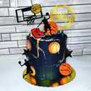 17 PCS Basketball Cake Toppers Basketball Star Themed Cake Decorations for Boy Cake Topper Sport Cake Party Decorations Sports Party Supplies (1)