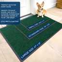 OLANLY Front Door Mat Indoor Outdoor Entrance, Waterproof Heavy Duty Doormat, Fade Resistant, Low Profile, Easy Clean Patio Porch Welcome Floor Mats for Entry, 59x30, Green