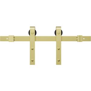 Miseno MBDH0005X60 60" Bent Strap Barn Door Hardware Kit - Champagne Brass
