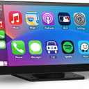 7" HD Portable Wireless Carplay Screen for Car, Touch Double Din Car Stereo with Apple Car Play & Android Auto, GPS, Voice Control, Mirror Link, Bluetooth Hands-Free, Multimedia Player for Vehicles