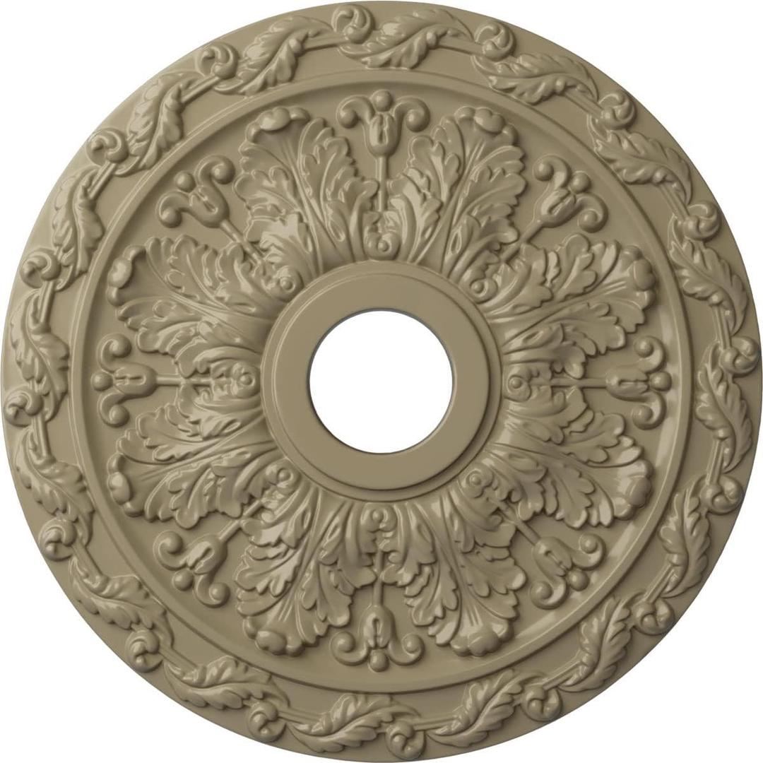 Ekena Millwork CM19SPGDF Spring Leaf Ceiling Medallion, Gobi Desert