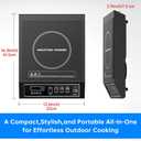 BOOROS Portable Induction Cooktop, 9.6" Heating Coil with 8" Core, 1800W