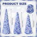 3 Set 14" 12" 10" Blue and White Christmas Tree Decor Chinoiserie Christmas Tree Table Decor Large Cone Porcelain Xmas Trees for Holiday Wedding Party Mantle Table Centerpiece Home Indoor Outdoor