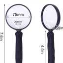 3 x Lakei Magnifying Glass 10X Handheld Reading Magnifying Glass, 75mm Shatter Resistant Lens, Non-Slip Rubber Handle, Suitable for Elderly Reading, Natural Exploration and Science Hobby(Black)
