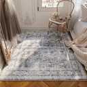 Rugcomf Bedroom Rug 3x5 Rug Washable Area Rug Non Slip Low Pile Small Carpet for Bedroom, Bedside, Kitchen, Entryway, Kids Room, Office, College Dorm Essentials for Girls(Grey and Brown)