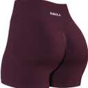AUROLA Influence Workout Shorts for Women,2.5 3.5 4.5 5.5 6.5 No Roll Up Squat Proof Scrunch Seamless Compression Gym Short (Purple, M)