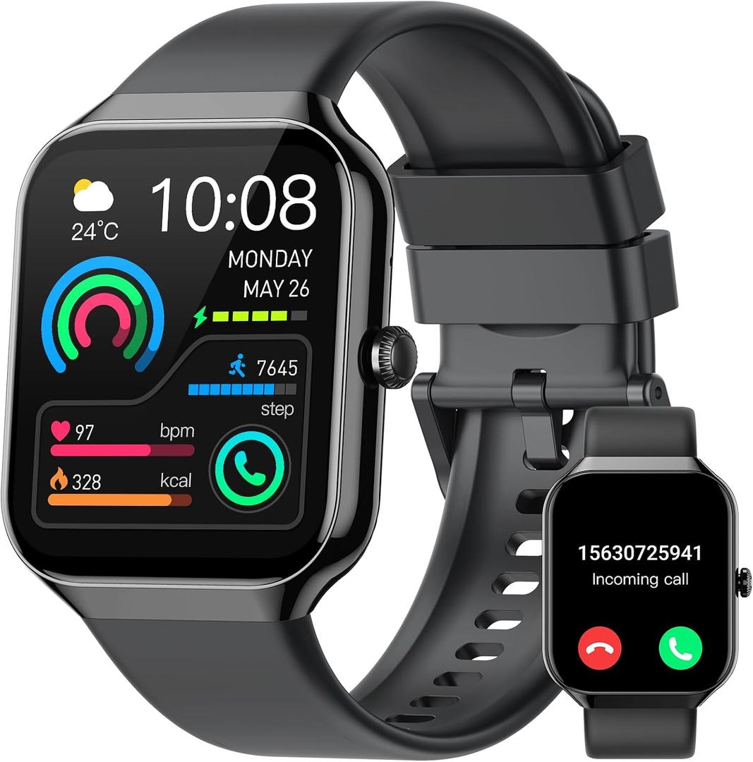 Smart Watch, 1.96" HD Smartwatch for Men Women (Answer/Make Call), 2026 Fitness Activity with Heart Rate/Sleep Monitor/Pedometer, IP68 Waterproof, 113+ Sport Modes Running Watch for Android iOS