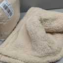 1 Pack 3 Calming Blankets Fluffy Premium Fleece Pet Blanket Soft Sherpa Throw for Dog Puppy Cat Beige Small (23" x16'')