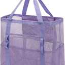 Mesh Beach Bag with Zipper, Large Beach Tote for Women, Toys Pool Swim Bag Travel Vacation Cruise Essentials