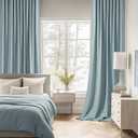 MIULEE Slate Blue Back Tab Blackout Curtains 90 Inches Long 2 Panels Set for Living Room Bedroom Privacy, Rod Pocket/Pinch Pleat Thermal Insulated Room Darkening Pleated Light Blocking Drapes