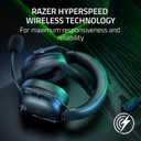 Razer BlackShark V2 HyperSpeed Wireless Gaming Headset for PC, Mac, PlayStation, Switch & Mobile 280g Lightweight, Wideband Mic, 50mm Drivers, 2.4GHz, Bluetooth or USB, 70 Hr Battery Black