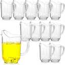 Tessco for you 12 Pcs Plastic Pitchers 60 Ounce Clear Restaurant Jug Large Water Pitcher Carafe Serve Milk Tea Juice Drink for Parties Container Dispenser Beer Jar (Classic)