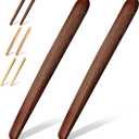 Hillban 2 Pcs 11 Inch Wooden Sourdough Bread Mixing Stir Stick Spurtle Bread Making Tools Wooden Paddle Stirring Stick for Kitchen Cooking(Acacia)