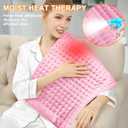 Deepsoon Heating Pad,Electric Heating Pads for Back,Neck,Moist Heating Pad for Abdomen Shoulder Knee Legs,Dry/Moist Heat&Auto Shut Off,Mother's Day Birthday for Men and Women,BabyPink,33x17 Inch