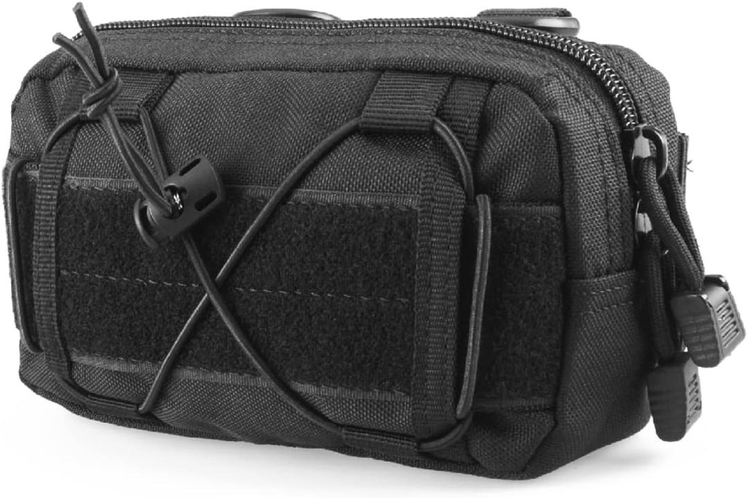 TRIWONDER Molle Pouches Tactical Admin EDC Gear Utility Pouch Waist Bags for Small Tool Horizontal Modular Organization (01 Black)