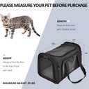 Henkelion Large Soft Sided Cat and Pet Carrier for Cats and Puppies up to 25Lbs - Collapsible, Waterproof Travel Carrier - Black, 20.0"L x 13.0"W x 13.0"H