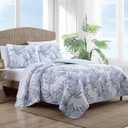 Tommy Bahama - Twin Quilt Set, 100% Sot & Reversible Cotton Bedding, Lightweight for Year Round Comfort, 2 Piece Bed Set with Matching Pillowcase (Kayo Blue)