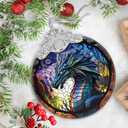 Stained Glass Dragon Christmas Ornament - Holiday Home Decor - Tree Decoration - Gift Exchange Idea