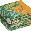 LUTBM Boho Throw Blanket for Couch Sofa Chair Summer Cotton Blankets for Bedroom Living Room All Season Lightweight Reversible Floral Embroidery Throws 50"x60"