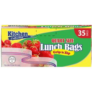 Zip Lock Quart Size Bags, 24 Packs of 35 Count, Case of 840 (24 packs x 35)