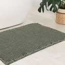 Anibedding Green Waffle Bath Rugs 24"x36"Washable Non Slip Quick Dry Bathroom Floor Super Absorbent Machine Washable Long Bathroom Rugs