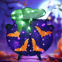 Halloween Decorations Outside Witches Cauldron - HOYECHI Outdoor Halloween Decor Lighted Cauldron 2.5FT, Light Up 3D Witch Cauldron with 60 LED Lights, for Front Yard Porch Gardens Lawns Party