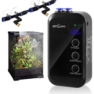 REPTI ZOO Reptile Humidifier, Mini Automatic Misting System for Reptile Terrariums, Rainforest Spray System with Adjustable Spray Nozzles