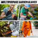 HLDD HANDLANDY Leather Work Gloves for Men & Women, Adjustable Wrist Cowhide Gardening Glove with Reinforced Palm for Driver (Medium, Black-coffee)