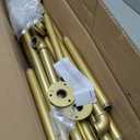 Industrial Pipe Clothing Rack, Heavy Duty Metal Clothes Rack with Double Rods for Hanging Clothes, Wall Mount Space-Saving Garment Display Rack (Three, Gold)