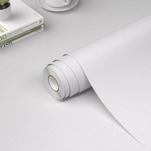 WADILE Grasscloth Peel and Stick Wallpaper 15.7in x 393.7in, Textured Contact Paper for Cabinets, Faux Linen Wall Paper Pull and Stick, Fabric Vinyl Wallpaper Self Adhesive White