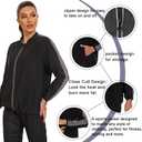 LAZAWG Women Sauna Suit Sweat Shirt Long Sleeve Sweat Jackets for Fitness Gym Running Exercise Slimming (XX-Large, Black-5088)