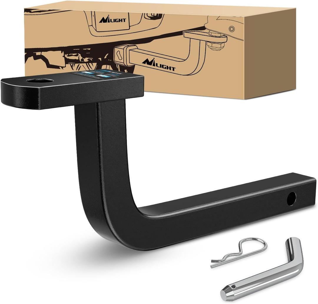Nilight Trailer Hitch Ball Mount with 1/2" Hitch Pin Clip Fits 1-1/4 Inch Receiver 3,500 lbs 3/4 Inch Hole 5 Inch Rise,
