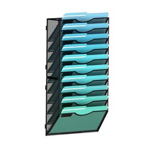 10-Tier Wall File Organizer Hanging Wall File Holder Wall Mount Paper Folder Organize, Mesh Magazine Document Mail Organizer Wall Organizer for Office School Home, Black 10-Tier Wall File Organizer Hanging Wall File Holder Wall Mount Paper Folder Organize, Mesh Magazine Document Mail Organizer Wall Organizer for Office School Home, Black