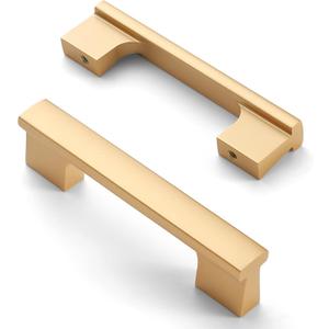 Asidrama 10 Pack 3 Inch (76mm) Brushed Gold Cabinet Pulls Kitchen Cabinet Handles Gold Cabinet Pulls Cabinet Hardware for Cupboard Drawer