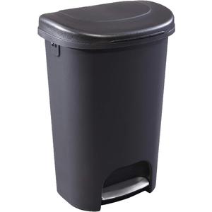 Rubbermaid Classic 13 Gallon Premium Step-On Trash Can with Lid and Stainless-Steel Pedal, Black Waste Bin for Kitchen/Home/Office/Garage