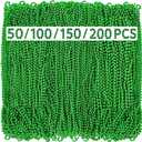 GONOSEED 50/100/150/200PCS St Patricks Day Necklace Bulk St Patricks Day Accessories Green Beads Decorations Party Favor