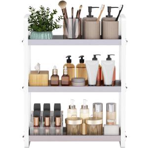 Bathroom Counter Organizer, Bathroom Countertop Organizer, Counter Shelf, Countertop Storage, Organization and Storage, Makeup Shelf, Sink Caddy(Grey 3 Tier)