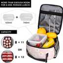 2 x Pink Daisy Flower Insulated Lunch Bag,Kids Lunch Box for Girls Boys Teens