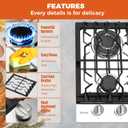 TOPWISH 12 Inch Gas Cooktop, 2 Burner Gas Stove Built-in Propane Stove Top with LPG/NG Convertible Dual Fuel Hob 18000BTU, Stainless Steel Stovetop Thermocouple Protect for Kitchen, Apartments, Rvs