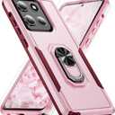 for Motorola Moto G Stylus 5G 2025 Case [15 FT Military Grade Drop Protection] with 2x Tempered Glass Screen Protector, Heavy-Duty Shockproof Magnetic Kickstand Case for Moto G Stylus 5G 2025 Pink