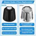 Metal Matte Black Shower Knob 2 Piece Replacement, Compatible with Price/Pfister Verve Tub Shower Handle, 2 Faucet Handle Trim Kit, for 12 Tooth 9.5mm Valve stem, Height 2.35 in Width 2.35 in