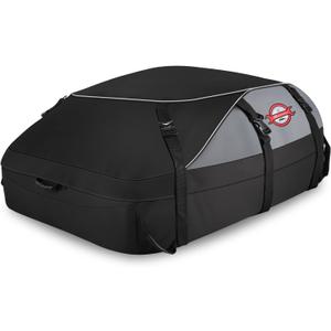 Sailnovo Car Rooftop Cargo Carrier Roof Bag, 20 Cubic feet Waterproof Roof Cargo Carrier fit car with/Without Luggage Rack - Vehicle Soft Shell Roof Cargo Box with Tie-Down Strap, Safety Hook