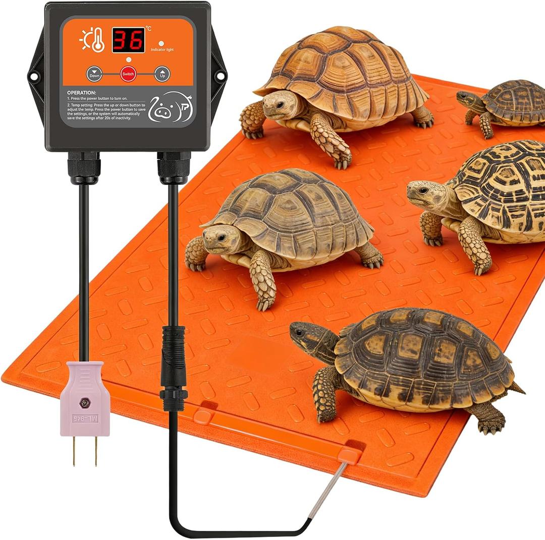Tortoise Heating Mat 24.6 × 39.4” Waterproof &Temperature Control